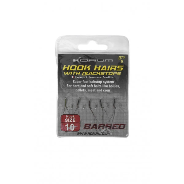 Korum Barbed Hook Hairs With Quickstops (5pcs) #14 2 Korum Barbed Hook Hairs With Quickstops (5pcs) #14 - Afbeelding 2