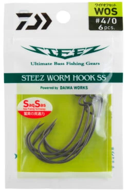 Daiwa Steez Worm Hook SS WOS Roofvis Haak #4/0 6 Stuks